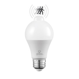 Globe Electric 31448 60W Equivalent Warm White (3000K) A19 Motion Sensor Non-Dimmable LED Light Bulb, E26 Base, 800 Lumens