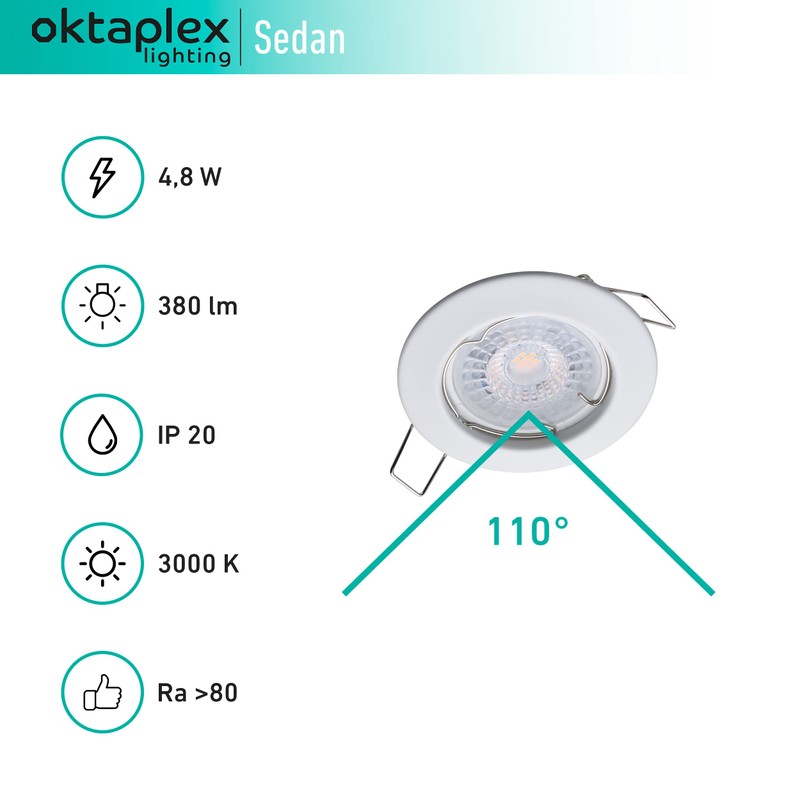 Oktaplex lighting Set of 3 Ceiling Spotlights - Continuously Dimmable