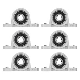 sourcing map 6 Pcs KP08 Pillow Block Bearing 8mm Bore Zinc Alloy Inner Ball Mounted Bearing Block Insert Bearing Self-Alignment