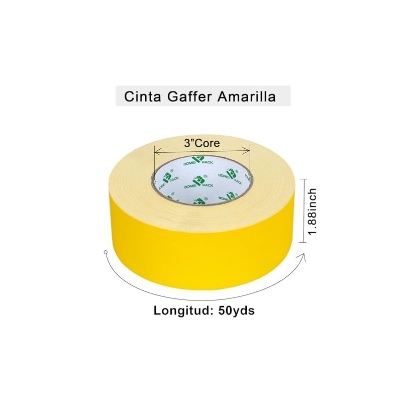 BOMEI PACK Cinta Gaffer (Amarillo)