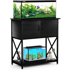20-29 Gallon Aquarium Stand, Metal Fish Tank Rack w/ Accessories Storage Cabinet