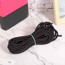Yosoo123 Clothes Round Elastic Polyester Cord, 7mm Diameter, 10m Length, Black for DIY Clothing & Beading Crafts
