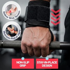 Dr. Arthritis Gym Wrist Wraps (18"/45 cm)-Lifting Wrist Straps for Weightlifting-Heavy Duty Gym Straps With Thumb Loops-Wrist Wraps for Working Out Protection & Weight Lifting-For Men & Women