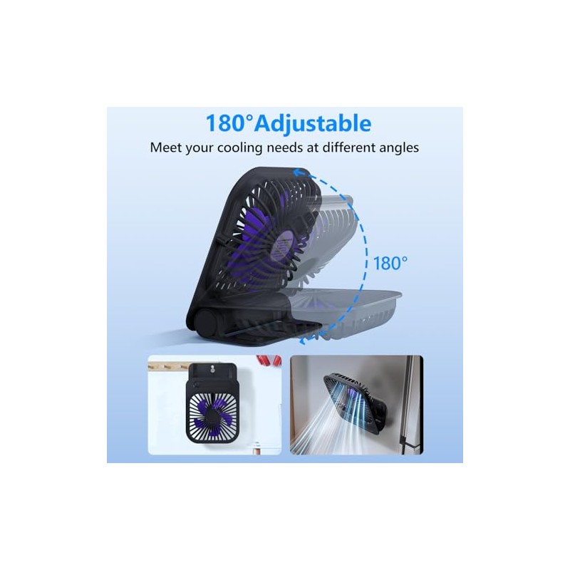 Ultra Thin Magnetic Fan, Portable Rechargeable Desk & Wall Fan