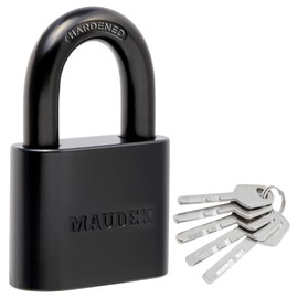 Maudex® PBK50 Weather-Resistant Padlock - Reliable Protection with 5 Keys, Protective Coating, Durable Steel for Storage Units, Gates & Property