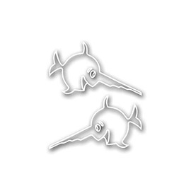 Saw Fish Sticker Set Swordfish Marine Sticker Boat U96 Fish 30 x 17 cm #A4706