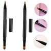 FRCOLOR 2pcs Retractable Double-ended Lip and Eyeliner Brush Portable Makeup