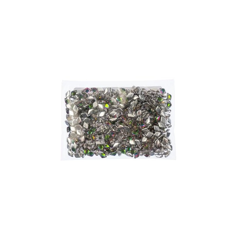 Matubo Czech Gemduo con 2 agujeros, cristal retroiluminado verde vitral,