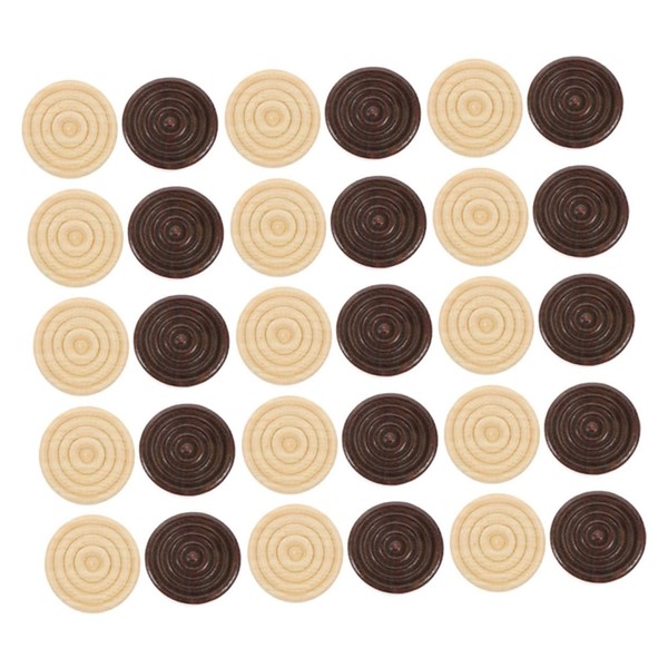 TOYANDONA Replacement Checker Pieces 72pcs Wooden Chess Pieces for Backgammon