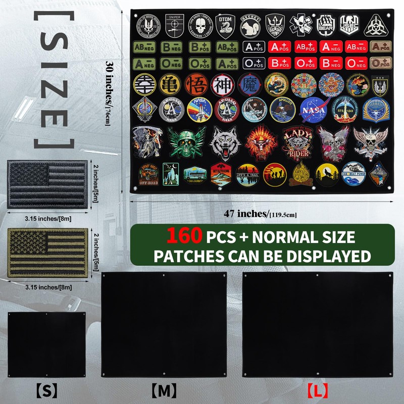 47x30 inch Tactical Patch Nylon Board, Display Wall Panel Holder,