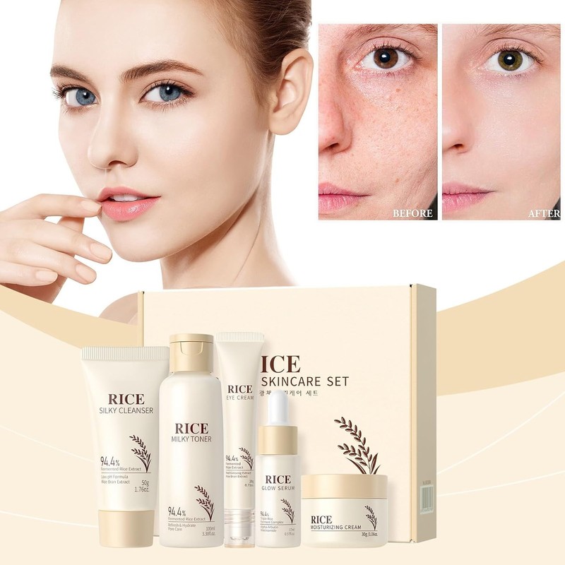 Kit facial de arroz 5 en 1 para mujer –