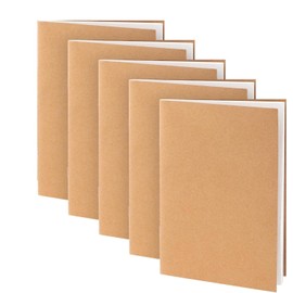 SHSHbuy Pack of 5 Notebooks, Small Notepad, A5, Blank Pages, A5 Notepad, Sketchbook, Kraft Paper, Blank Notebook for Memos, Office, Painting, Graffiti (36 Sheets)