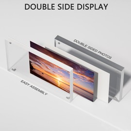 Toolsure Acrylic Picture Frames 4x6 5PACK Magnetic Acrylic Picture Frames,Freestand Photo Frame Bulk,4 by 6 Clear Double-Sided Picture Frame with Gift Box Best Giving