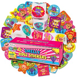 HORIECHALY HORIECHALY 3 Rolls Scratch and Sniff Stickers for kids, 600PCS Smelly Scented Stickers, Kid's Reward Stickers, Classroom Teacher Must Haves, School Supplies Incentives Christmas Children's Gift-1.57'