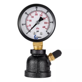 CARBO INSTRUMENTS Gas Test Pressure Gauge 60 Pound, 60 PSI/400 kPa 3/4” FNPT Steel Bell Shape Body