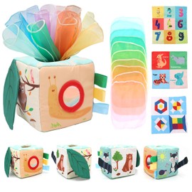 Montessori Toys Baby Cloth Box Boxen von 6-12 Monaten | Motorzeremonie mit Spiegel, Farben und Texturen | Geschenk für Spielzeug Experte für 1-3 Jahre junges Mädchen