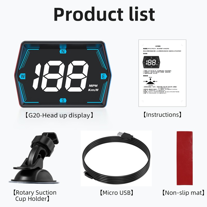 Head Up Display, GPS Speedometer Universal Car Heads-up Display 3
