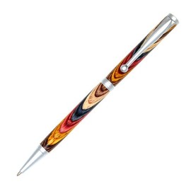 Lanier Pens Slimline Twist Pen - Brushed Satin - Festival Color Grain