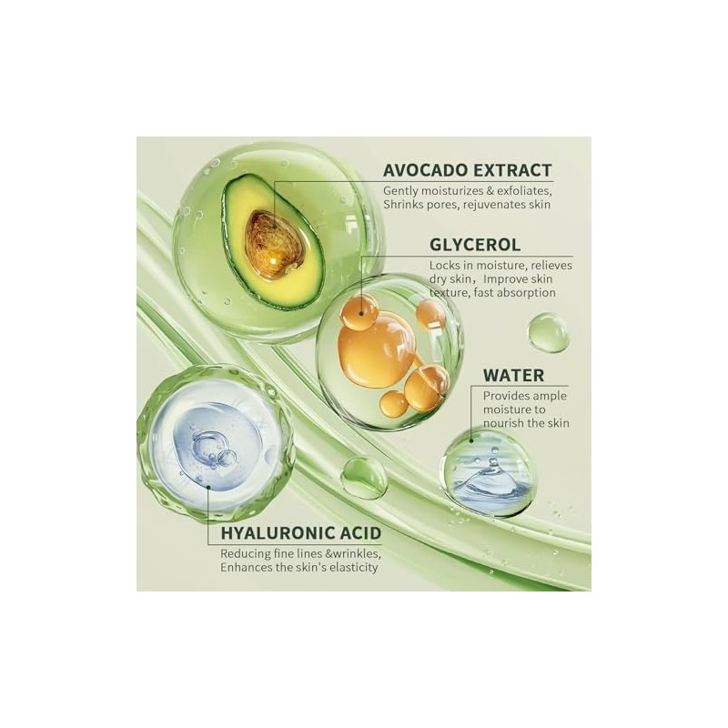 Set Cuidado Facial Aguacate Kit Regalo Piel Hidratante Mujer Limpiador