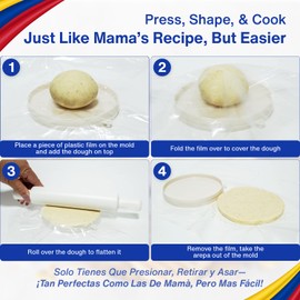 Arepa Facil Molde para Arepas with Gift Box – 3 Sizes (5.9", 4.3", 3.1") & Double Thickness for Perfect Arepas Colombianas, Gorditas, and More – Durable, Food-Safe, Easy-to-Clean Kitchen Tool