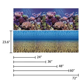 Vepotek Aquarium Background Ocean Seabed /Coral Reef Double sides (48WX24H)