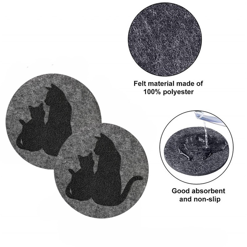 Car Coasters for Drinks Absorbent，Cute Car Accessories for Women and