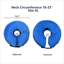 Wepet Adjustable Protective Elizabethan Collar for Cats & Dogs, Pet Recovery Collar, Pet Cone, Inflatable, Removal & Washable, Easy to Store, Durable, Soft & Comfortable Recovery Aid, Blue, Size XL