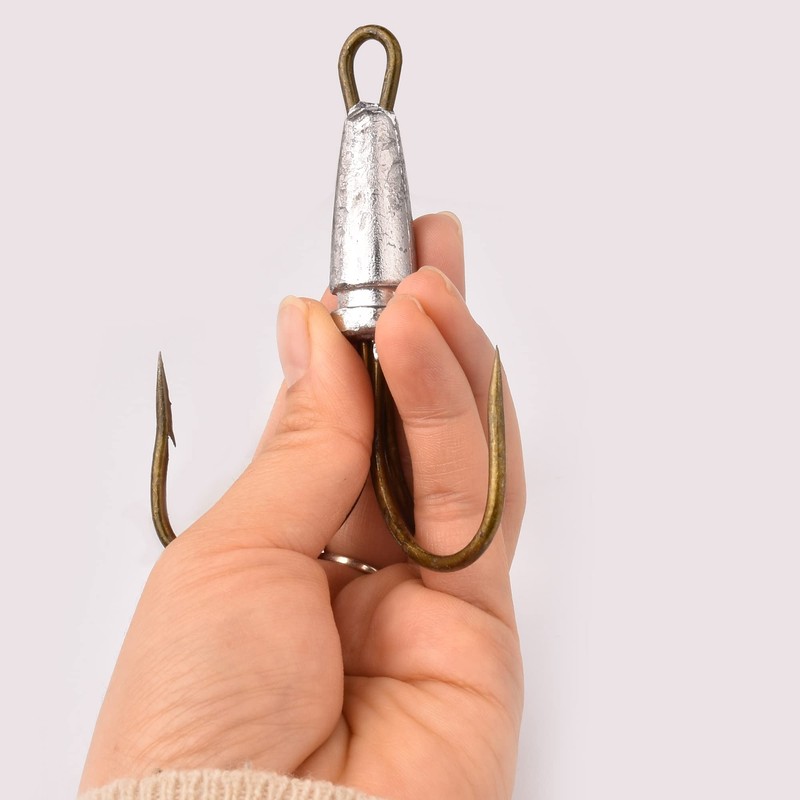 Large Fishing Hooks Weighted Hooks Treble Hook Snagging Hooks(6/0 8/0