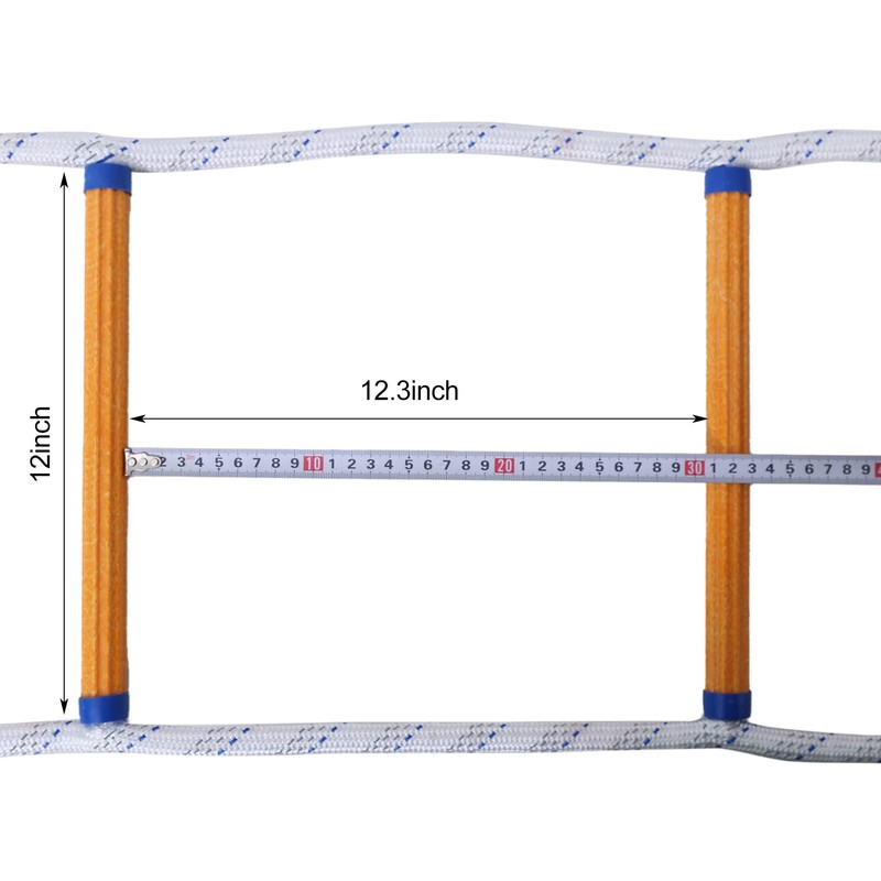 Emergency Fire Escape Rope Ladder with Hooks – 2000 lb