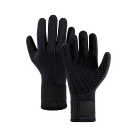 ZVCXOE Surfing Gloves Diving Gloves 3mm Neoprene Scuba Gloves for Men Women Winter Brushed Rafting Spearfishing Swimming Black S