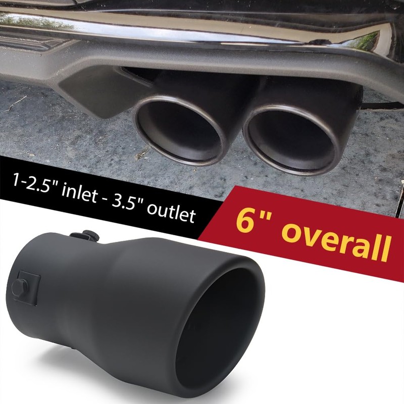 LCGP Adjustable 2.5"-3" Inlet Exhaust Tip 2.5"-3" x 4.5" x