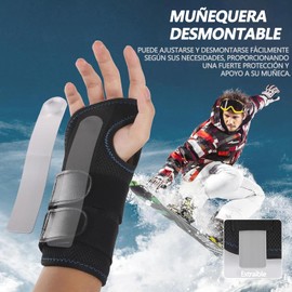 YOKNETIG Muñequera De Soporte Con 3 Soportes,Ferula tunel carpiano Transpirable,Muñequera metacarpiana ortopédica para esguinces,para esguinces para aliviar el dolor de mano (Negro, Derecha-L/XL(20-27))