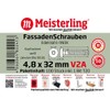 Meisterling® Facade Screws White with Flat Head V2a Stainless Steel
