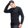INTI ALPACA Thick Handmade Sweater for Men in Black Alpaca