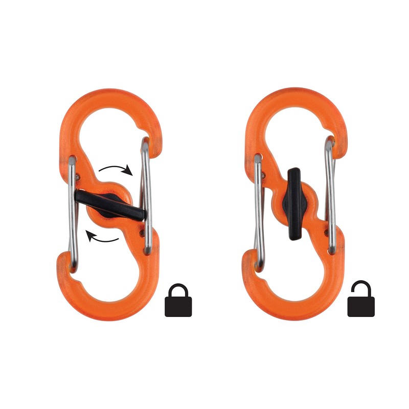 NITE IZE LSBPM-19T-2R3 S Biner MicroLock Polycarbonate (2 Pack), Orange