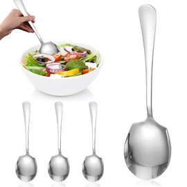 Parthan Stainless Steel Serving Spoon, 22cm Buffet Serving Spoons, Large Soup Spoons Cooking Spoon Set for Family, Large Serving Spoons Set for Party,Long Handle Thicken Serving Spoon