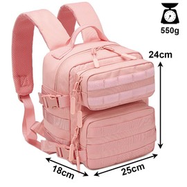 Vmokki Tactical Backpack Small 9 Litre Hiking Backpack Back Ventilation Anti Theft for Hiking Travel Camping Trekking Boys Girls Women Men, White