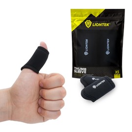 Thumb Sleeves Pair for Training, Weightlifting, BJJ, Golf, Basketball, & Everyday Activities | Compression Thumb Sleeve with Anti-Slip Grips for Protection, Blister Prevention, & Relief (X-Small)