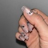Heart Glitter Nail Tips Ussu Silver Glass Bead Magnet, Paddy