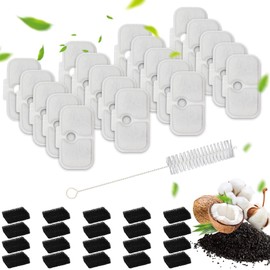 40 Pcs Cat Water Fountain Filters Replacement, Compatible With PETLIBRO® Cat Water Fountain PLWF005/PLWF115 2.5L/84oz, 20 Cat Fountain Filter for Petlibro Cat Water Fountain with 20 Pre-Filter Sponges