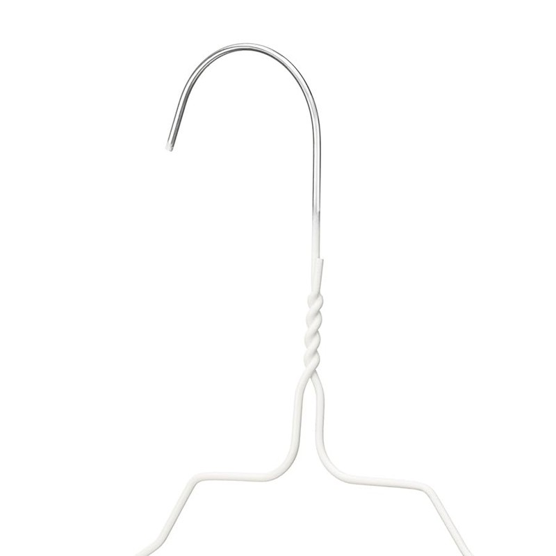 Whitmor Coating 16inch Metal Wire Coat Clothes Garment Hangers, White,