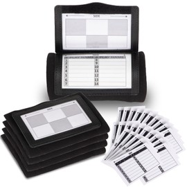 Lebared Football Wristbands with 5 Playbook Cards, Clear PVC Windows Wristbands Sports for Youth & Adults, 5on5 Flag Football Wrist Bands, QB Arm Bands for Quarterback, Catcher, Referee (Black 5Pack)