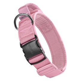 OneTigris Dog Collar with Metal Buckle for Dogs Pink M