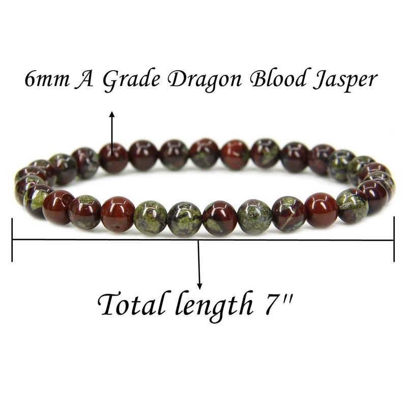 Natural A Grade Dragon Blood Jasper Gemstone 6mm Round Beads