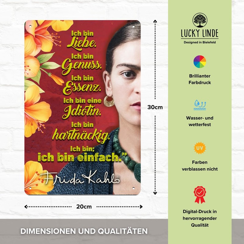 30 x 20 cm Art Tin Sign Suitable for Frida