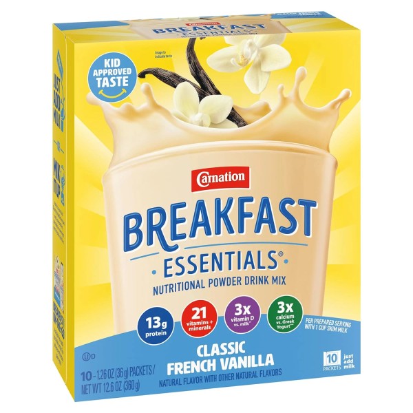 Powder Drink Mix, Classic French Vanilla, 10 Count Box of