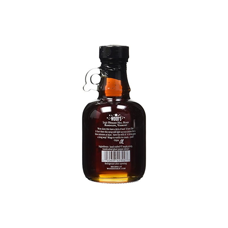 Wood's Ghost Pepper Vermont Maple Syrup - 8 ounce glass