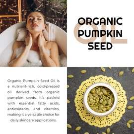 Organic Pumpkin Seed Oil Cold-Pressed Unrefined from Premium Nature, 100% Pumpkin Seed Oil for Hair Growth Pure Pumpkin Oil for Skin and Face Hair Oil Aceite de semilla de calabaza para el cabello 4oz