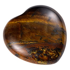 Morella Gemstone Heart Good Luck Charm, Stone Heart to Take with You, 3 cm, in Velvet Bag