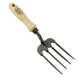 DeWit Flower Fork 'Twisted Hand-Fork Welldone' 30 cm, Professional Digging Fork Made of Boron Steel with FSC®-Certified Ash Handle, Premium Garden Fork, Hand Digging Fork, Garden Tools, Made in